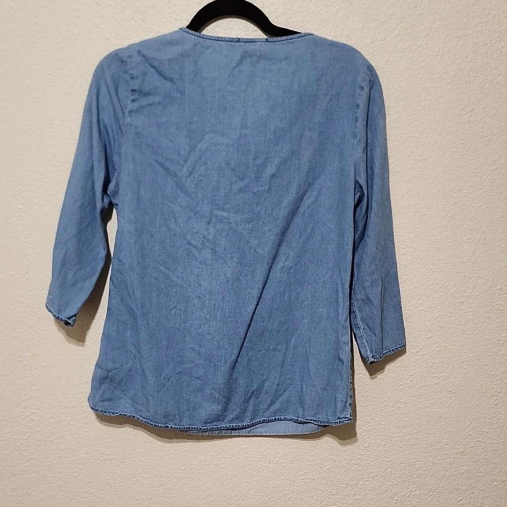 Nurture by Lamaze Blue Embellished 3/4 Sleeve Blouse - Picture 5 of 7